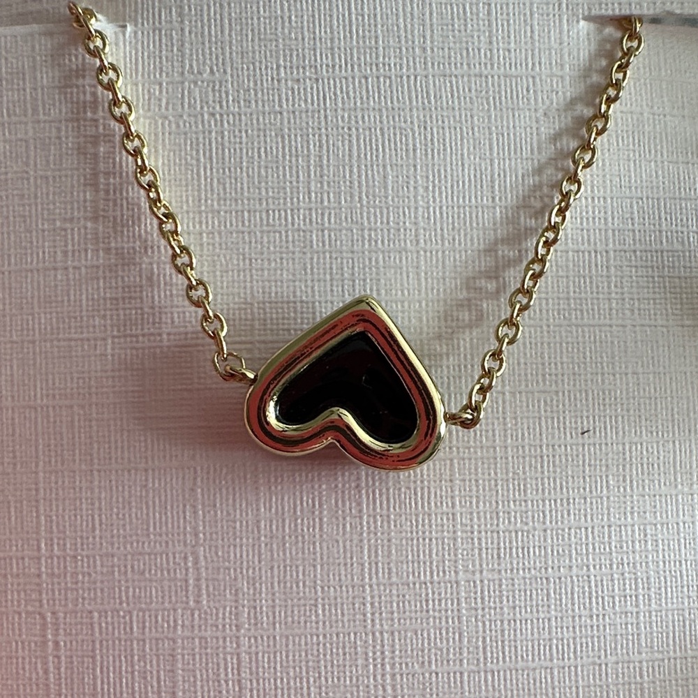 Kendra Scott Ari Heart Gold Delicate Chain Bracelet in Black Drusy 7" - Picture 6 of 10